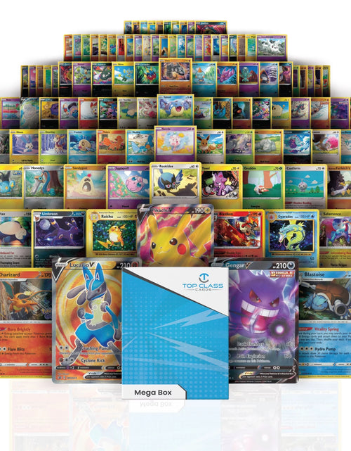 Load image into Gallery viewer, Mega Box | 100 Cards | 3 Guaranteed Ultra Rares | 7 Holo Cards | Compatible with Pokemon Cards
