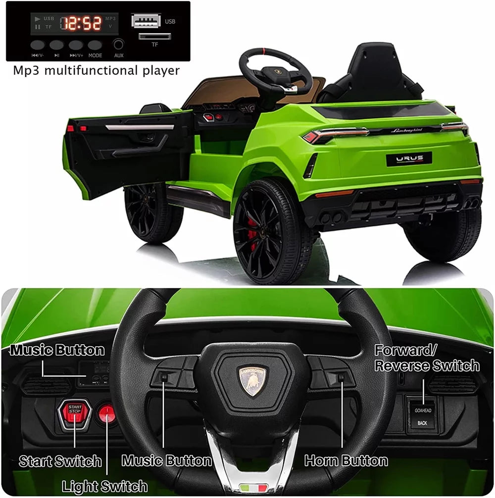 Lamborghini Urus 12V Electric Powered Ride on Car Toys for Girls Boys, Pink Kids Electric Vehicles Ride on Toys with Remote Control, Foot Pedal, MP3 Player and LED Headlights, CL61