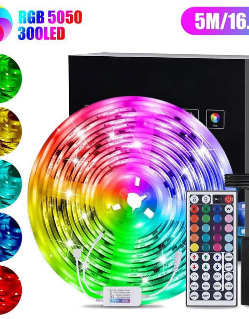 Load image into Gallery viewer, LED Light Strip, 16.4Ft RGB LED Light Strip 5050 LED Tape Lights, Color Changing LED Rope Lights with Remote for Home
