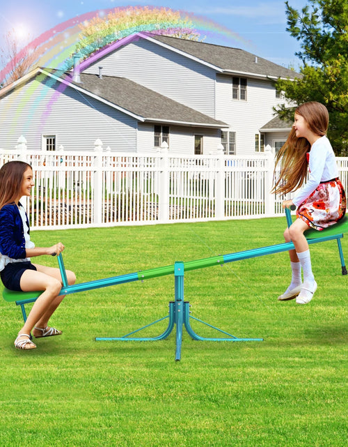 Load image into Gallery viewer, Kids Seesaw, Spinning Teeter Totter, 220Lbs Capacity Kids Outdoor Playground Equipment, Swiveling 360 Degrees Rotating for Kids 3-6
