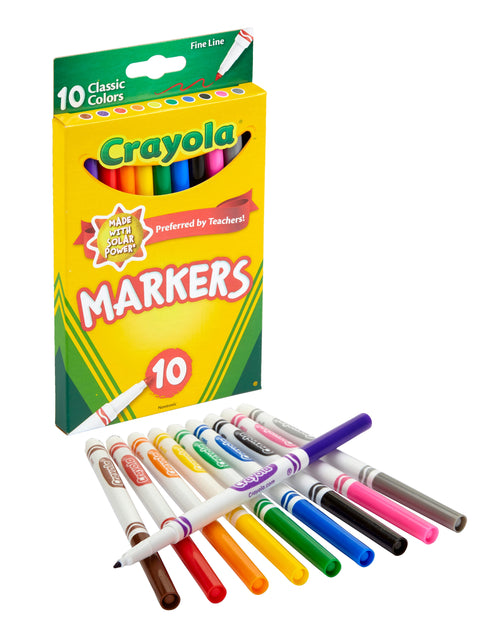 Load image into Gallery viewer, Classic 10Ct Fine Line Marker Set, Classic Colors, (24 Pack Case) Bulk School Supplies
