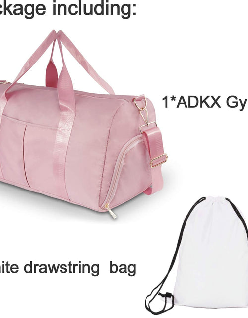 Load image into Gallery viewer, Gym Duffle Bag Dry Wet Separated Gym Bag Sport Duffle Bag Training Handbag Yoga Bag with Extra Drawstring Backpack for Man and Women (Pink)
