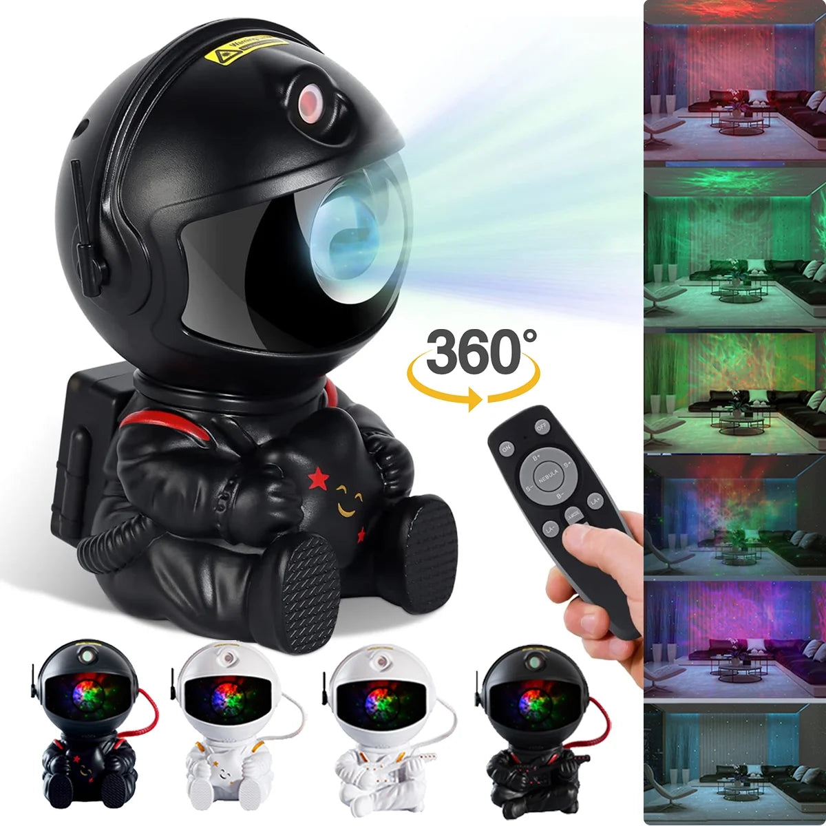 Astronaut Projector, Star Galaxy Projector Night Light for Kids, 360°Adjustable Astronaut Nebula Ceiling Led Lamp Projector for Kids with Timer and Remote for Children Adults Gift