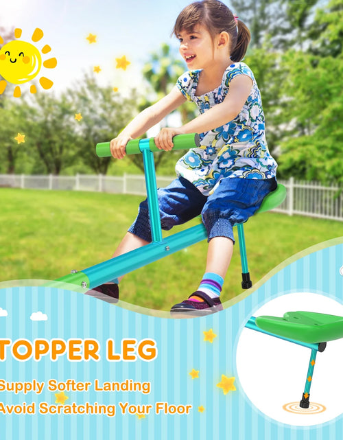 Load image into Gallery viewer, Kids Seesaw, Spinning Teeter Totter, 220Lbs Capacity Kids Outdoor Playground Equipment, Swiveling 360 Degrees Rotating for Kids 3-6
