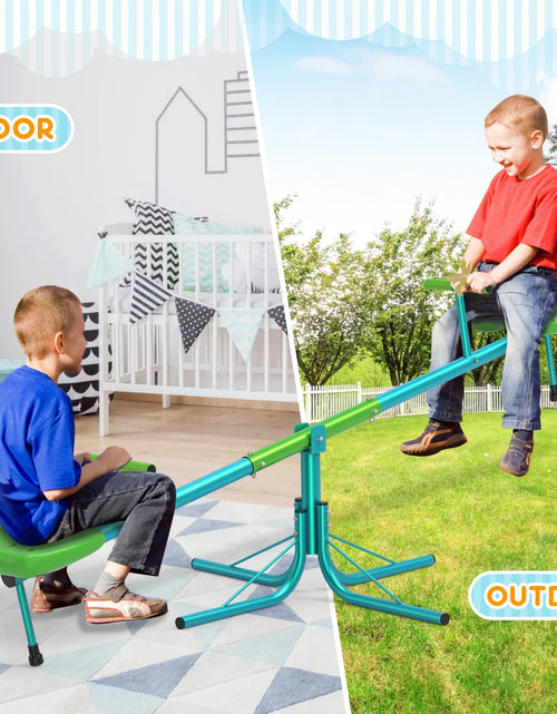 Load image into Gallery viewer, Kids Seesaw, Spinning Teeter Totter, 220Lbs Capacity Kids Outdoor Playground Equipment, Swiveling 360 Degrees Rotating for Kids 3-6
