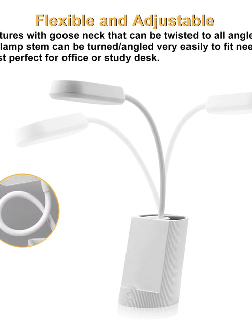 Load image into Gallery viewer, Small Desk Lamp with USB Port Rechargeable LED Desk Light with 3 Modes Dimmable
