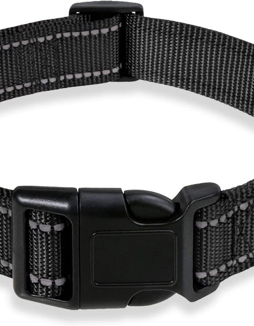 Load image into Gallery viewer, Reflective Dog Collar with Buckle Adjustable Safety Nylon Collars for Small Medium Large Dogs, Black M
